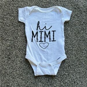 Gerber Baby Black and White ‘Hi Mimi’ Short Sleeve Onesie, Size 0-3 Months